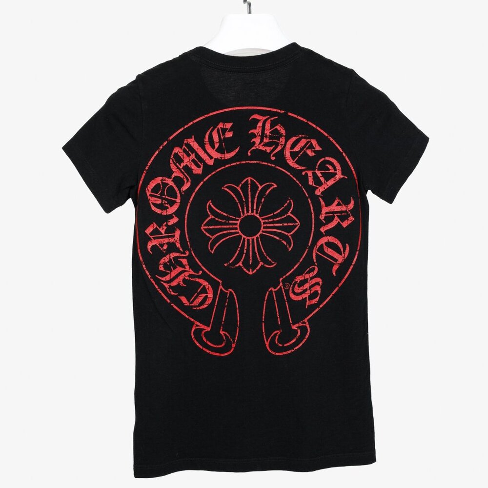 Chrome Hearts Red Cross Black Logo Tee